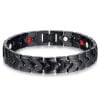 Bracciale da uomo in acciaio nero opaco con amorevole cuore magnetico