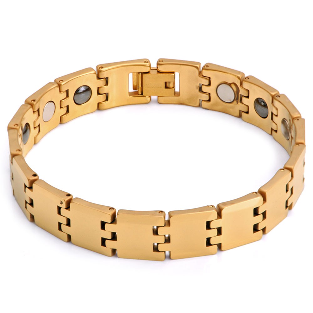 Men's High Polished Gold Plated Tungsten Carbide Bracelet - BijouxStore ...