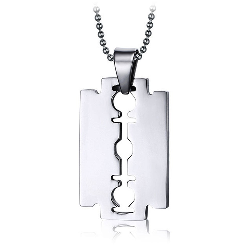Collier Homme Pendentif Lame De Rasoir Avec Chaine Achat Vente