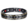Bracelet homme 2 tons acier noir brosse aimante