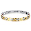 Men's TItanium Magnetic Gold Plated Bracelet