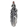 Pendentif argent homme plume tete de mort onyx rouge