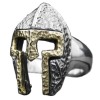 Bague chevaliere argent homme casque gladiateur finition martelee