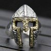 Bague chevaliere argent homme casque gladiateur finition martelee