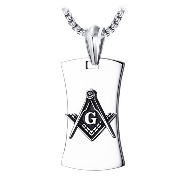 Pendentif homme plaque acier Franc-maçonnerie dog tag