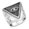 Men's Freemasonry Stainless Steel Eye of Providence Signet Ring
