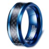 Men's Bleu Tungsten Carbon FIber Inlay Band Ring