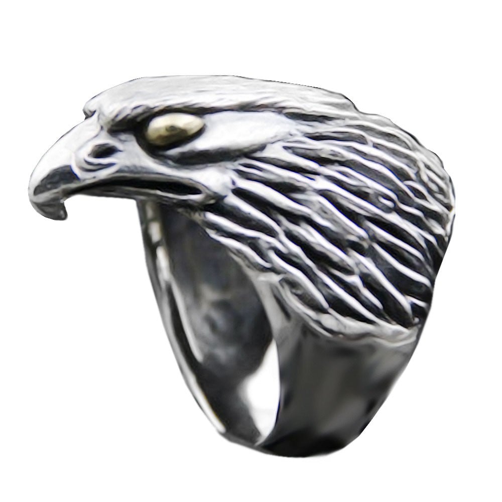Men's Sterling Slver Eagle Head Ring BijouxStore webid1270