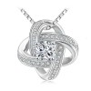 Sterling Silver Cubic Zirconia Inlay Knot Ball Pendant