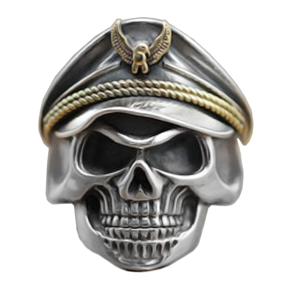 Men's Sterling Silver Soldier Skull Open Ring BijouxStore webid782