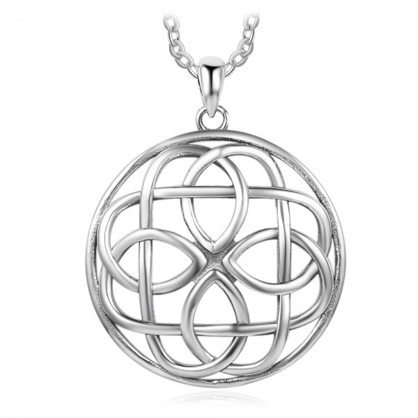 Pendentif argent rond motif celtique