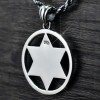 Men's Sterling Silver Star of David Round Pendant