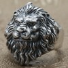 Men's Sterling Silver Lion Head Open RIng