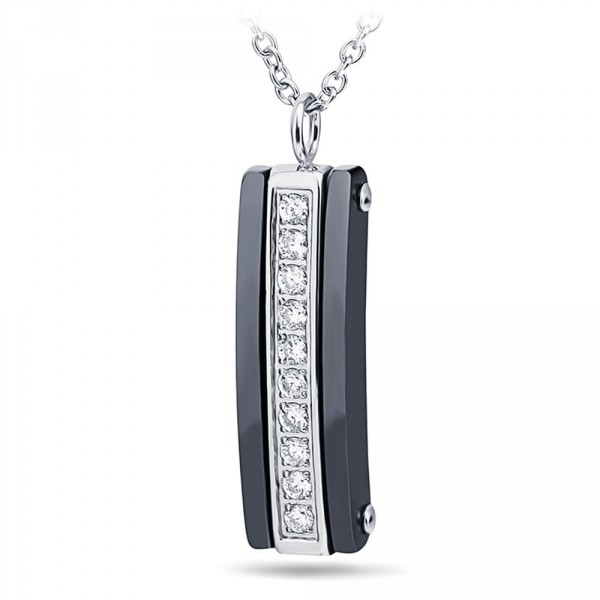 Pendentif ceramique acier zirconium