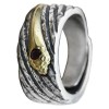 Men's Sterling Silver Zirconia Inlay Open Band Ring