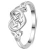Rhodium Plated Sterling Silver Heart Celtic Ring