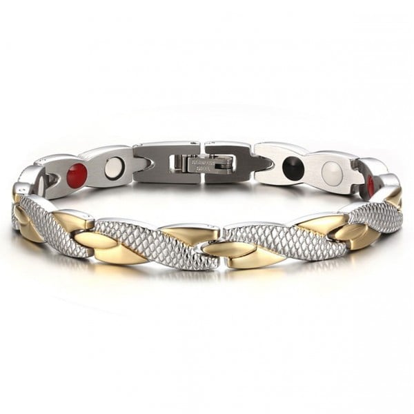 Men's Gold Plated Stainless Steel Magnetic Bracelet