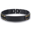 Men's Stainless Steel IP Black Brushed Chain ID Bracelet