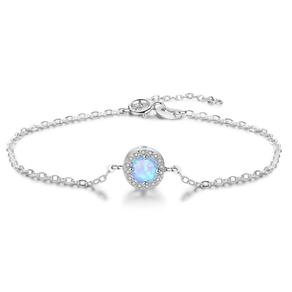 Bracelet femme argent plaque rhodium serti opale