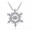 Pendentif chaine argent rhodie flocon neige zirconium