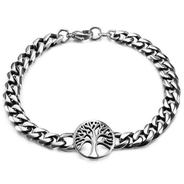 Men's Chain Stainless Steel Tree of Life Bracelet