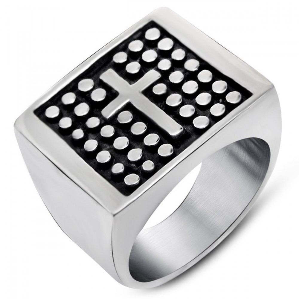 Men's Cross Stainless Steel Ring BijouxStore webid1219