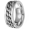 Men's Sterling Silver Chain Spinner Band Ring