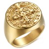 Men's Gold Plated Stainless Steel Cross Signet Ring