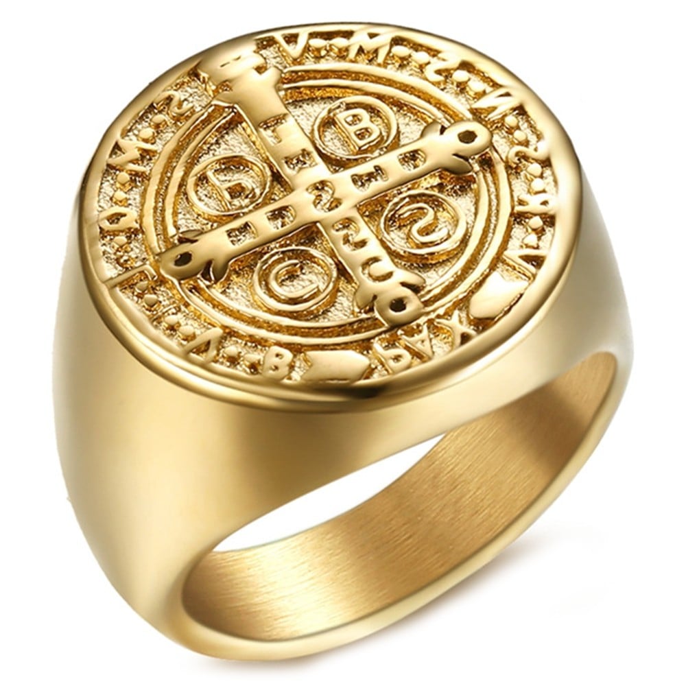 Gold Stainless Steel Signet Ring