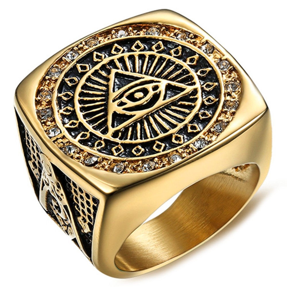 Men's Stainless Steel Freemasonry Eye 