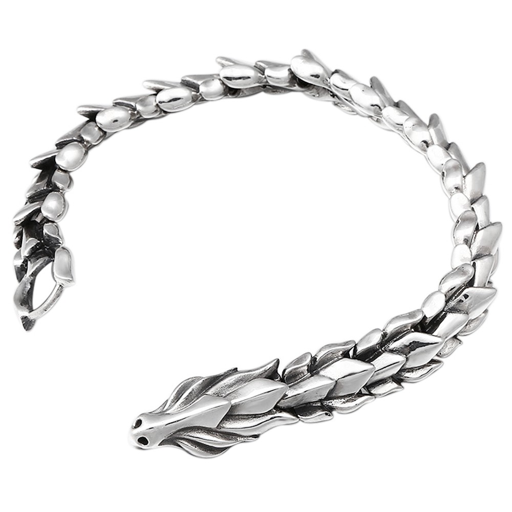 Bracelet argent massif chaine gourmette avec carrés plats - Emmafashionstyle