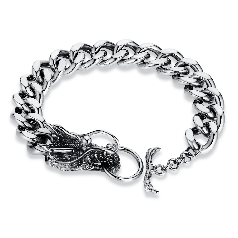 Men's Stainless Steel Dragon Chain Bracelet BijouxStore webid565