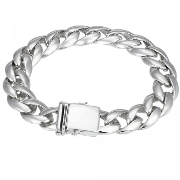 Men's Biker Sterling Silver Chain Bracelet