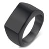 Men's Black Plated Stainless Steel Signet Ring