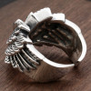 Men's Sterling Silver Angel Wings Zirconia Inlay Signet Ring