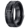 Bague homme anneau tungstene rainure rouage design
