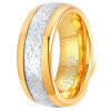 Men's White Fiber Inlay Tungsten Band Dome Ring