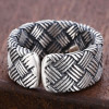Men's Sterling Silver Braided Band Open Ring