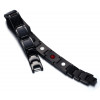 Bracelet homme acier aimante serti fibre de carbone grvure