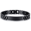 Men's Black Stainless Steel Chain ID Curb Bracelet