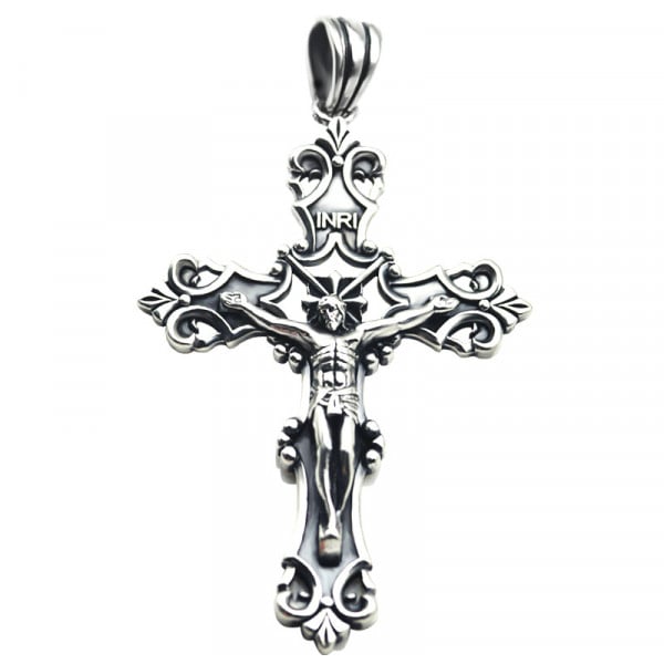 Pendentif argent homme croix celtique crucifix christ