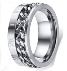 Men's Titanium Chain Spinner Band Custom Ring