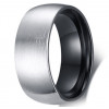 Men's Brushed Titanium Engraving Band Ring