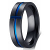 Men's Black Titanium grooved Cross Engraving Band Ring