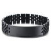 Bracelet homme gourmette acier plaque noir a graver