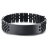 Men's Black Stainless Steel Polished Chain ID Bracelet