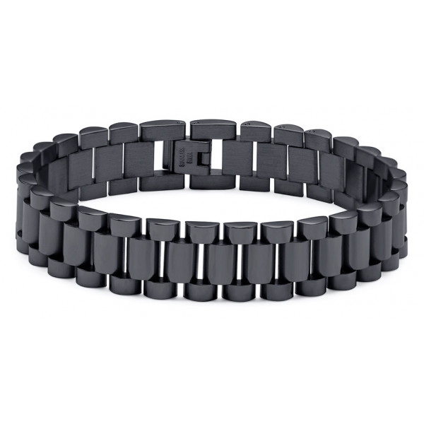 Men's Stainless Steel IP Black Chain Bracelet