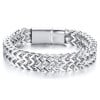 Men's Stainless Steel Braided Chain Bracelet Magnetic Clasp