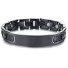 Men's Black Titanium Matte Magnetic Chain ID Bracelet