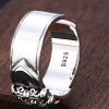 Men's Buckle Biker Sterling Silver Open Ring
